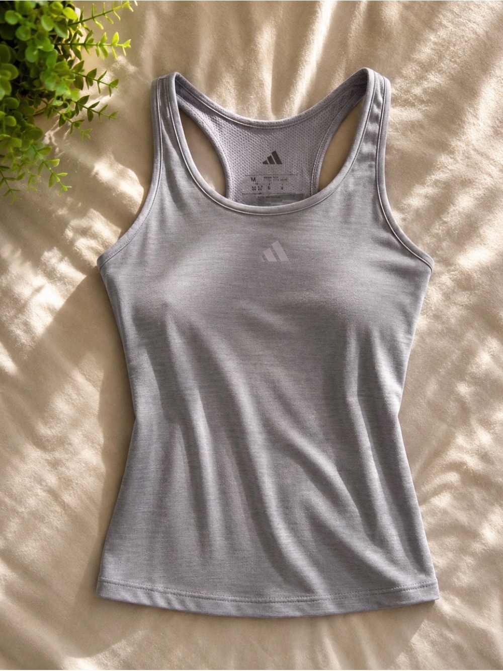 adidas Light Gray Racerback Athletic Tank